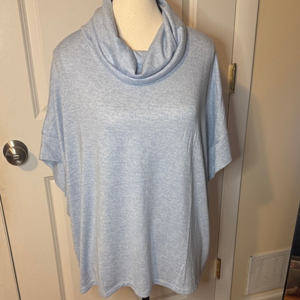 Softies dream Jersey‎ cowl neck light blue lounge top s/m